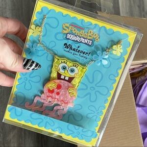SPONGEBOB & JELLYFISH LAYERED ACRYLIC NECKLACE